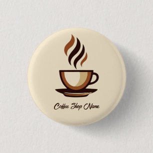 Bóton Redondo 2.54cm Compro de logotipo Elegante Mínimo do Café Marrom