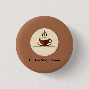 Bóton Redondo 2.54cm Compro profissional Compre de Café Simples Moderno