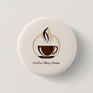 Bóton Redondo 2.54cm Compro profissional Compre de Café Simples Moderno