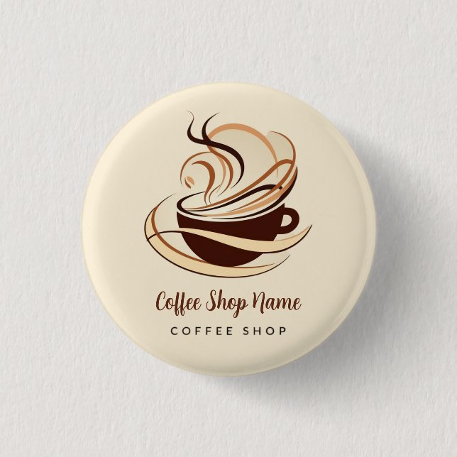 Bóton Redondo 2.54cm Compro profissional Compro Mínimo Moderno do Café (Frente)