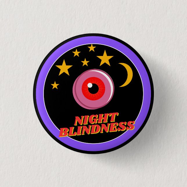 Bóton Redondo 2.54cm consciência da cegueira noturna - preto (Frente)