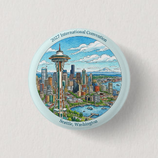 Bóton Redondo 2.54cm Convenção Internacional de 2027 Seattle