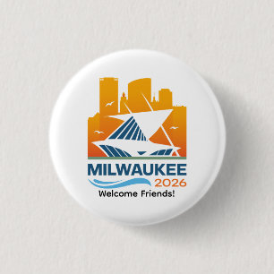 Bóton Redondo 2.54cm Convenção Internacional de Milwaukee Wisconsin 202