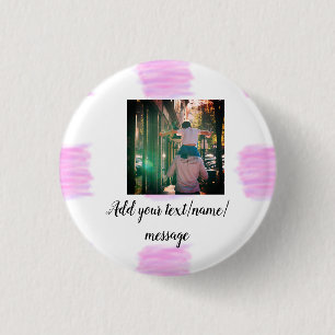 Bóton Redondo 2.54cm Cor d'água rosa púrpura pai filho pai adicionar im