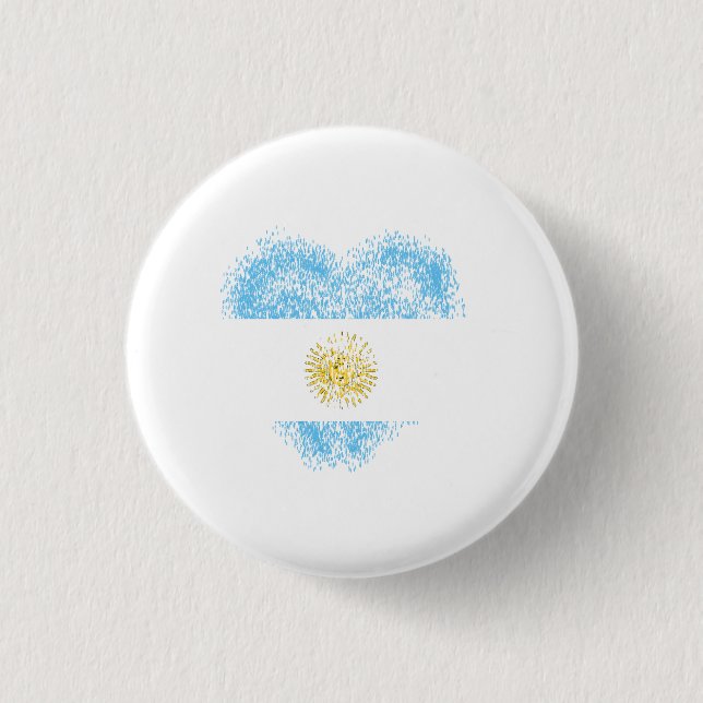 Bóton Redondo 2.54cm Coração da Argentina (Frente)