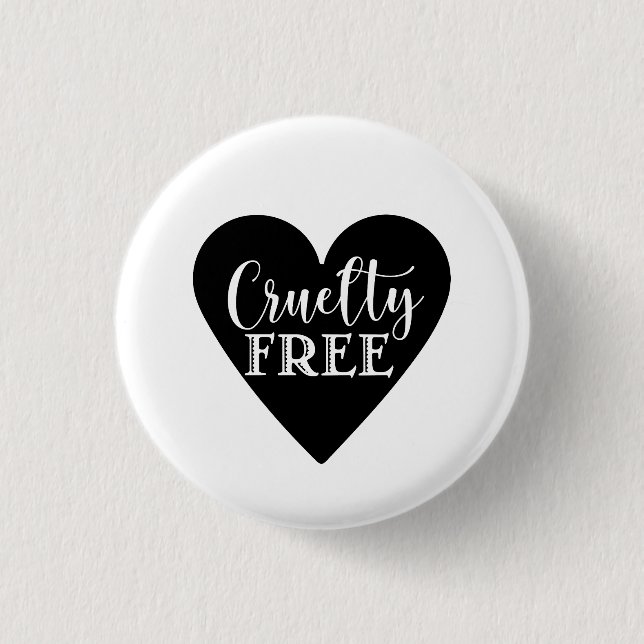 Bóton Redondo 2.54cm Coração sem crueldade (Frente)