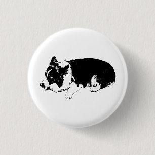 Bóton Redondo 2.54cm corgi calmo ponto brilhante