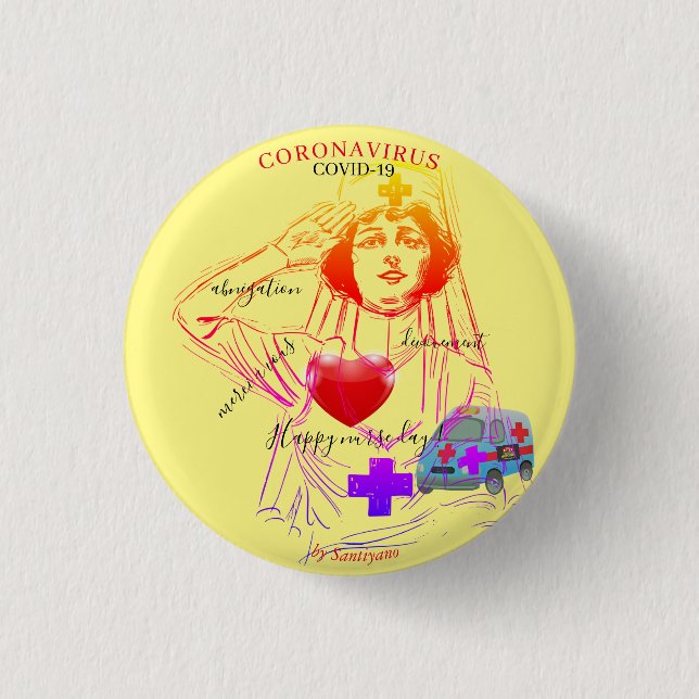 Bóton Redondo 2.54cm Corona badge rond 3,2 cm (Frente)