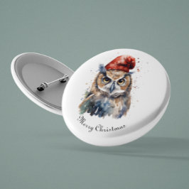 Bóton Redondo 2.54cm Coruja Invernal Encantada, personalizada