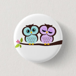Bóton Redondo 2.54cm Corujas bonitas