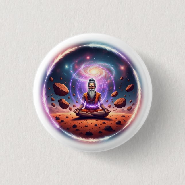 Bóton Redondo 2.54cm Cosmic Meditator Button Pin (Frente)