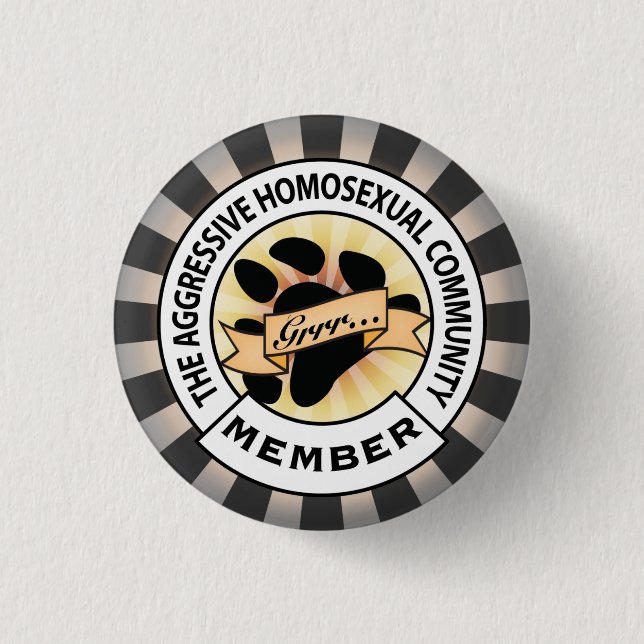 Bóton Redondo 2.54cm Crachá agressivo do urso (Frente)