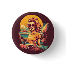 Crachá/botão retrô, botão inspirado no vintage e r