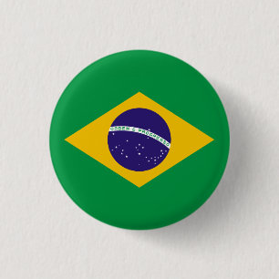 Bóton Redondo 2.54cm Crachá brasileiro da bandeira