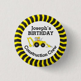 Bóton Redondo 2.54cm Crachá de aniversário da equipe de construção