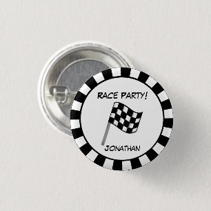 Bóton Redondo 2.54cm Crachá de Nome da Parte Race do Sinalizador branco