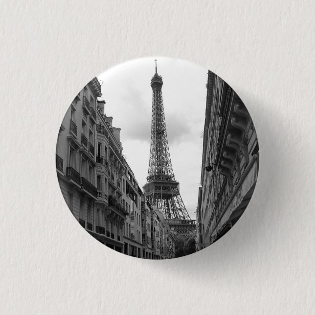Bóton Redondo 2.54cm Crachá de torre Eiffel (Frente)