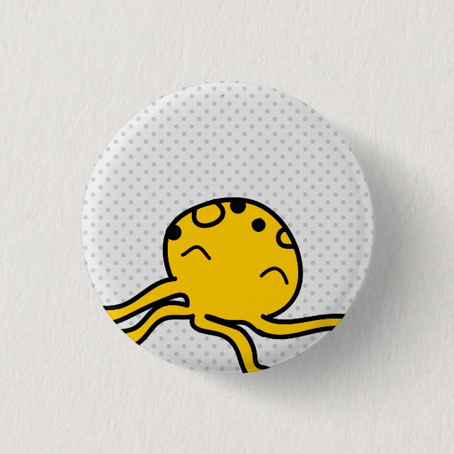 Bóton Redondo 2.54cm Crachá do botão do polvo (Frente)