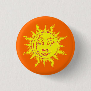 Bóton Redondo 2.54cm Crachá do Pin do botão do motivo de Sun