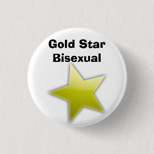 Bóton Redondo 2.54cm Crachá Dourado do Bisexual da estrela