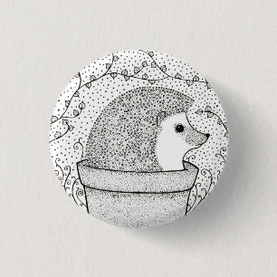 Bóton Redondo 2.54cm Crachá Hedgehog