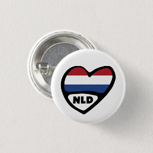 Bóton Redondo 2.54cm Crachá holandês do Pin do coração da bandeira