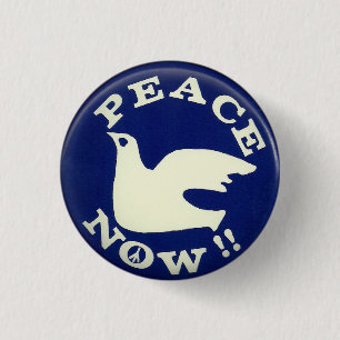 Bóton Redondo 2.54cm crachá pin button peace now anti war vietnam