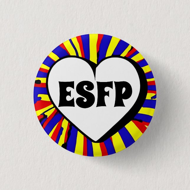 Bóton Redondo 2.54cm CRACHÁ redondo ESFP MBTI 3 Cm (Frente)