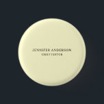 Bóton Redondo 2.54cm Cream Color Professional Modern Plain Minimalist<br><div class="desc">Represent yourself with this modern,  elegant design. This template can be customized to meet all professional occupations.</div>