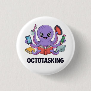 Bóton Redondo 2.54cm Criação de Octotasking no Modo Multitarefa