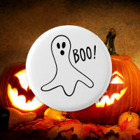 Crianças Cute Scareen Boo Ghost White Round
