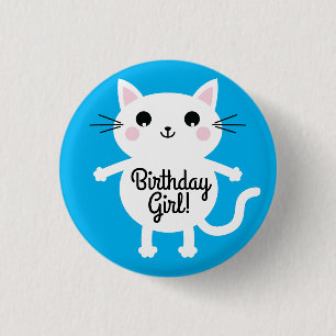Bóton Redondo 2.54cm Crianças de Festa de aniversário de Gato