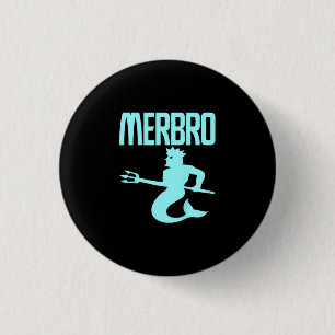 Bóton Redondo 2.54cm Crianças - Majestoso Merbro Nadando Design Merman