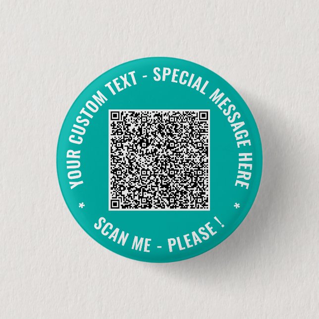 Bóton Redondo 2.54cm Crie seus próprios botões de código QR com texto p (Frente)