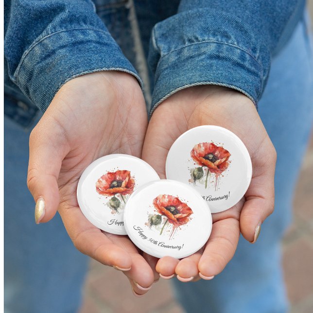 Bóton Redondo 2.54cm Crimson Bloom, custom (Criador carregado)