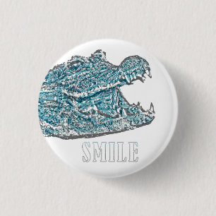 Bóton Redondo 2.54cm Crocodilo de Sorriso