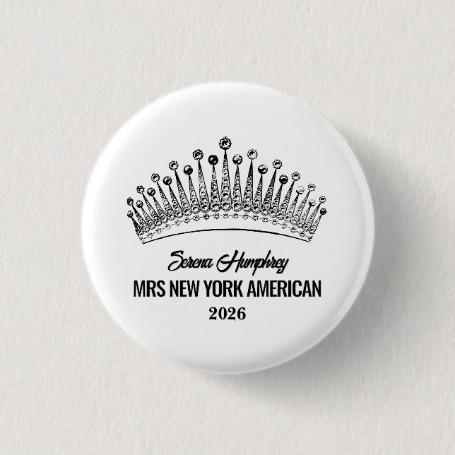 Bóton Redondo 2.54cm Crowning Moments Pageant Button Pin - Dark Text (Frente)