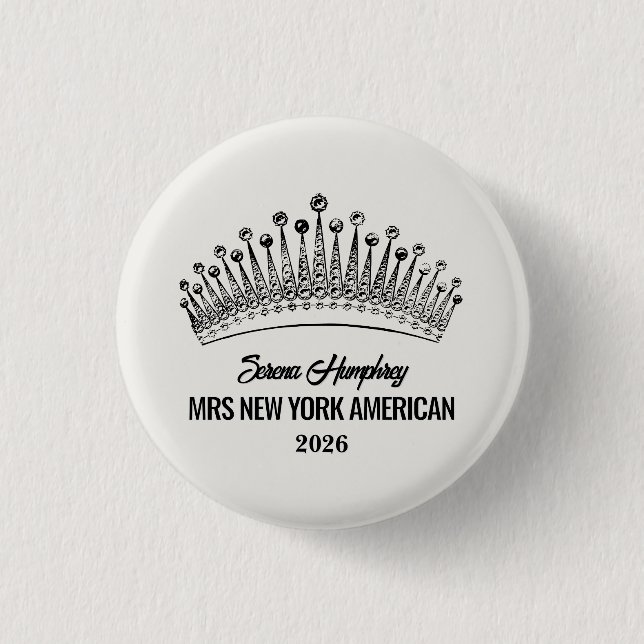 Bóton Redondo 2.54cm Crowning Moments Pageant Button Pin - Dark Text (Frente)