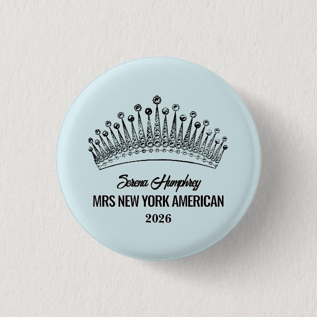 Bóton Redondo 2.54cm Crowning Moments Pageant Button Pin - Dark Text (Frente)