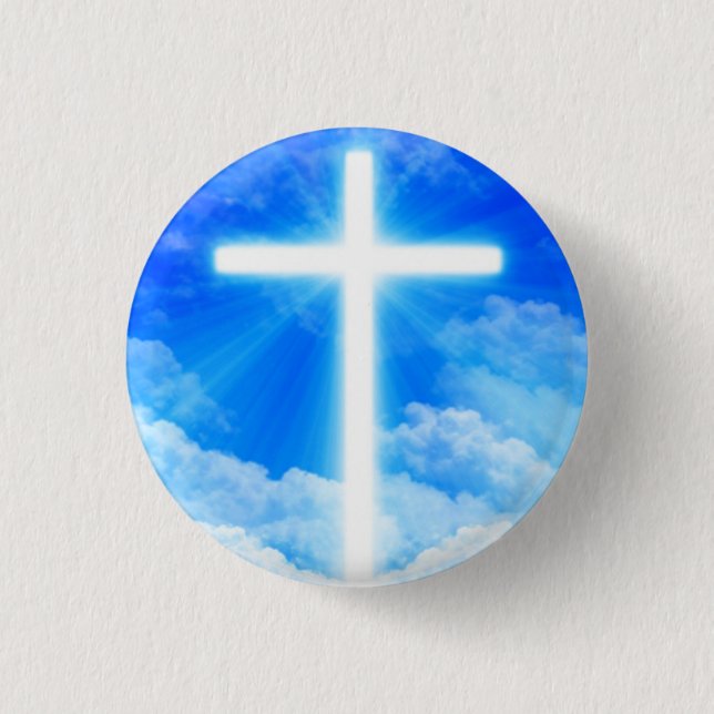 Bóton Redondo 2.54cm Cruz de Cristo de Jesus Personalizável Cristão (Frente)
