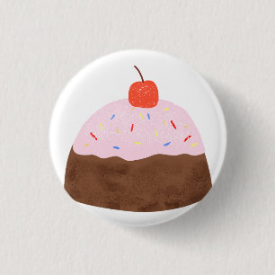 Bóton Redondo 2.54cm Cupa de Chocolate Fofa com Presente de Aniversário