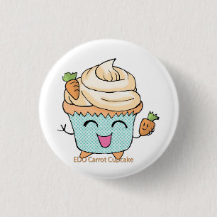 Bóton Redondo 2.54cm Cupcake da cenoura de EDO
