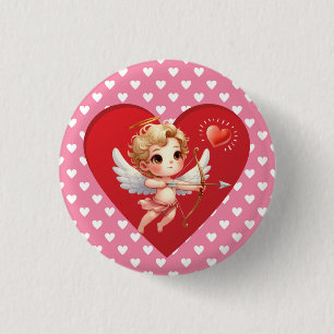 Bóton Redondo 2.54cm Cupido dia de os namorados