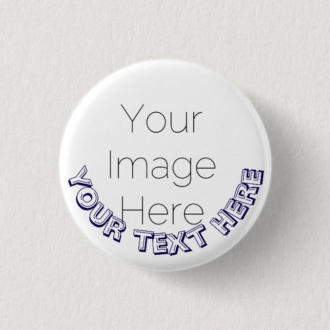 Bóton Redondo 2.54cm Custom Photo Button Pin – Personalized text Badge (Frente)