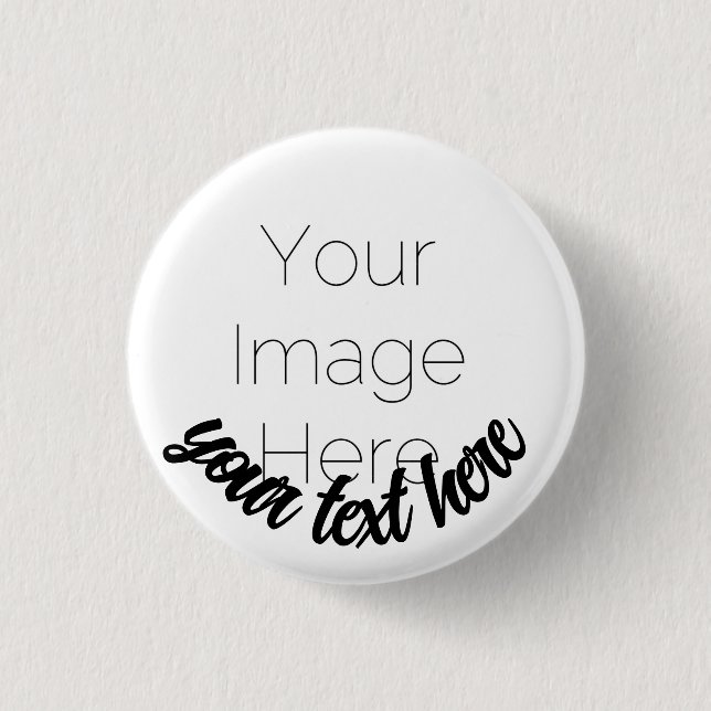 Bóton Redondo 2.54cm Custom Photo Button Pin – Personalized text Badge (Frente)