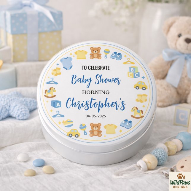 Bóton Redondo 2.54cm Cute Baby Clothes & Toys Boy Baby Shower (Cute Baby Clothes & Toys Boy Baby Shower Button
)