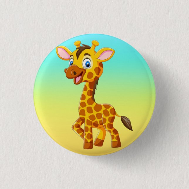 Bóton Redondo 2.54cm Cute Baby Giraffe Smiling Cartoon-35280 (Frente)