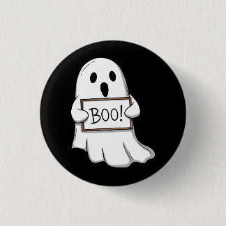 Bóton Redondo 2.54cm Cute Ghost BOO Sign Pin Button
