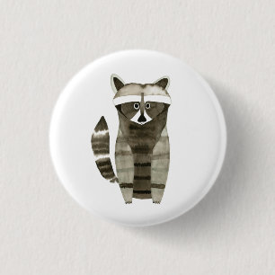 Bóton Redondo 2.54cm Cute Raccoon Button, Pin