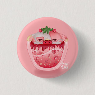 Bóton Redondo 2.54cm Cute Strawberry Button – Pink Design